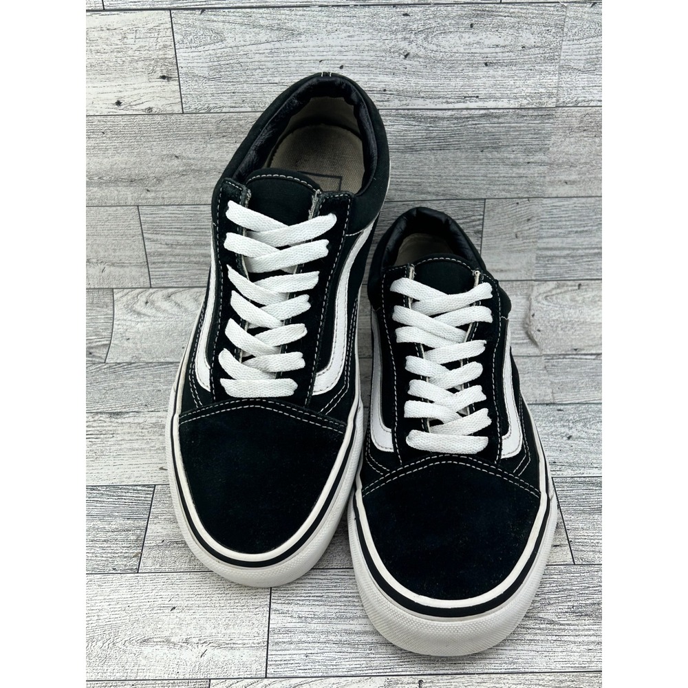 Vans Old Skool Black White Suede Canvas Skate Shoes Mens 5.5 Womens 7.0 721278